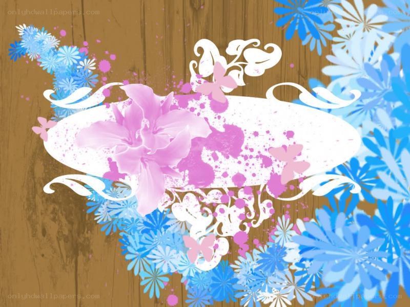 floral design on wood background