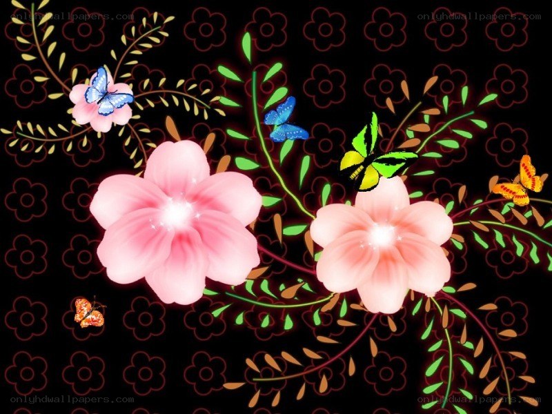 Floral design with butterflies