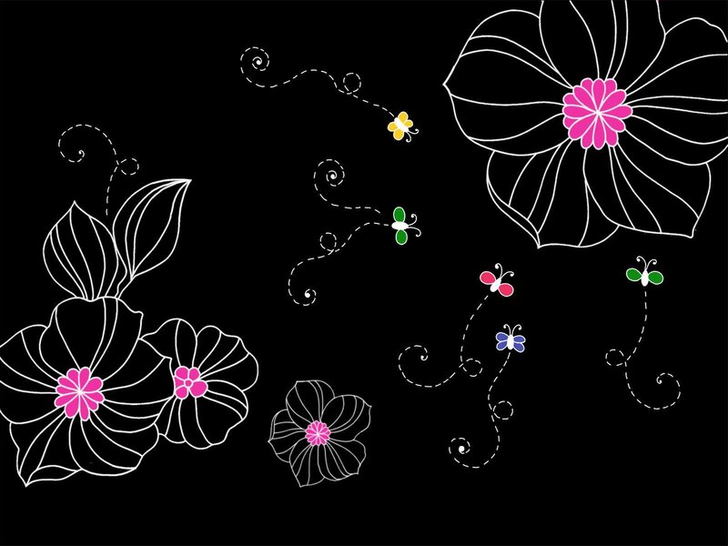 Floral design with butterflies