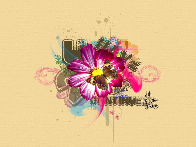 Floral design with butterfly