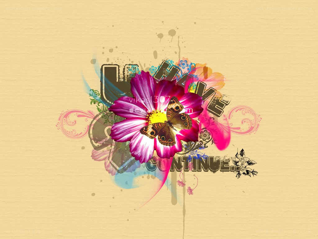Floral design with butterfly