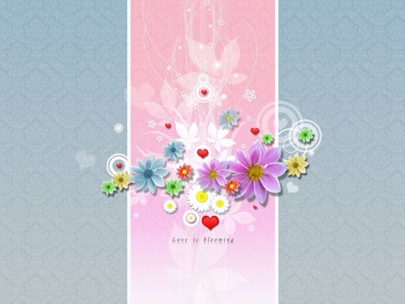 Floral design with hearts