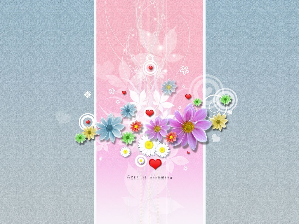 Floral design with hearts