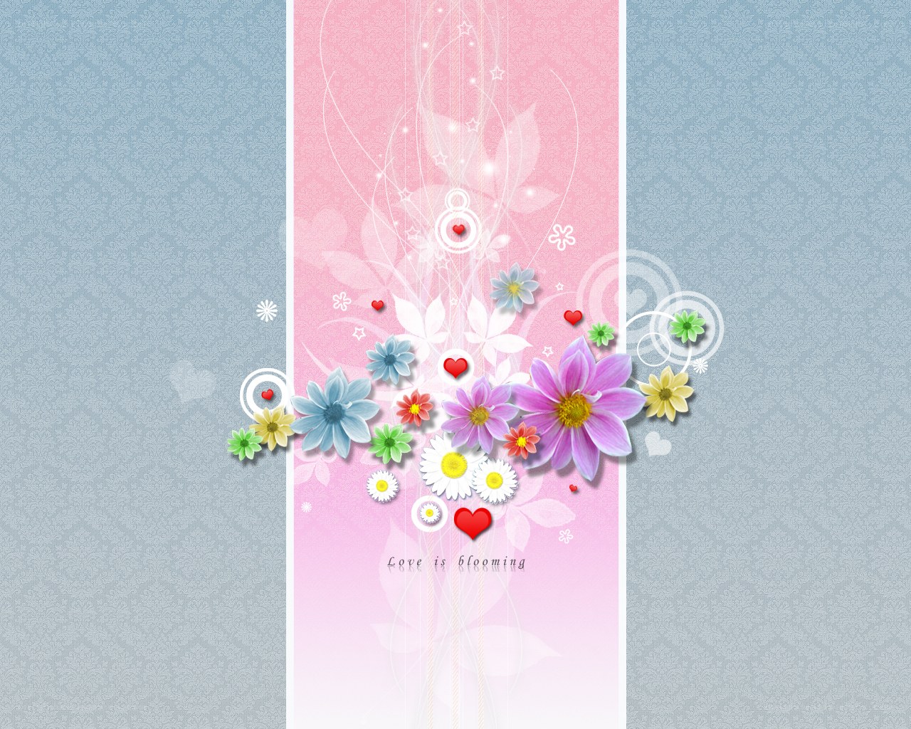 Floral design with hearts