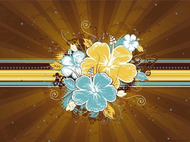 Floral design with hibiscus flowers