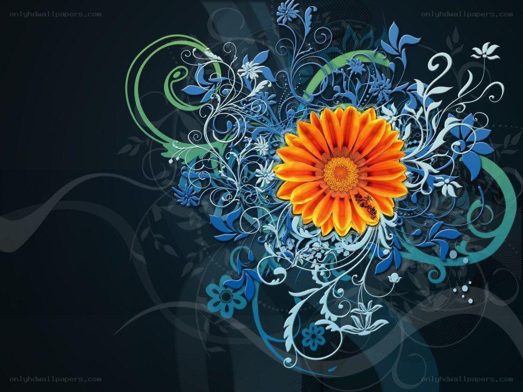 Floral design with orange flower