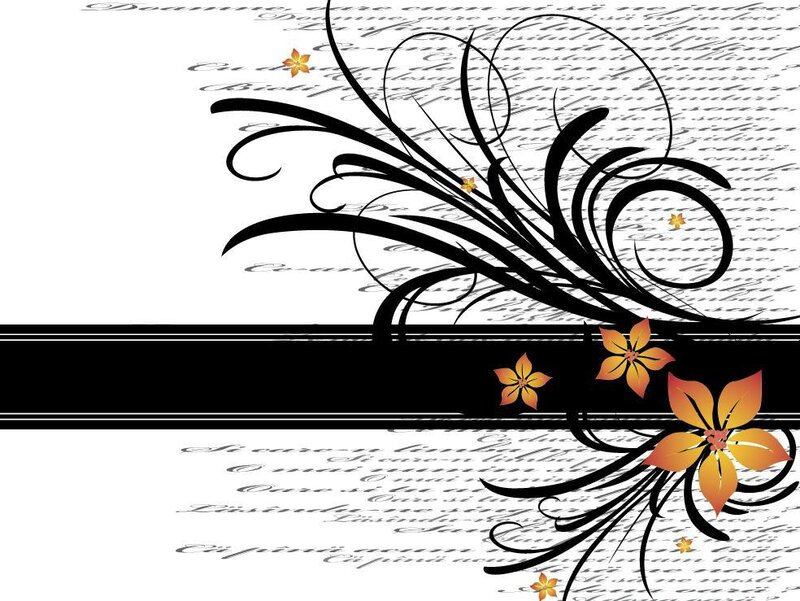floral design with script background
