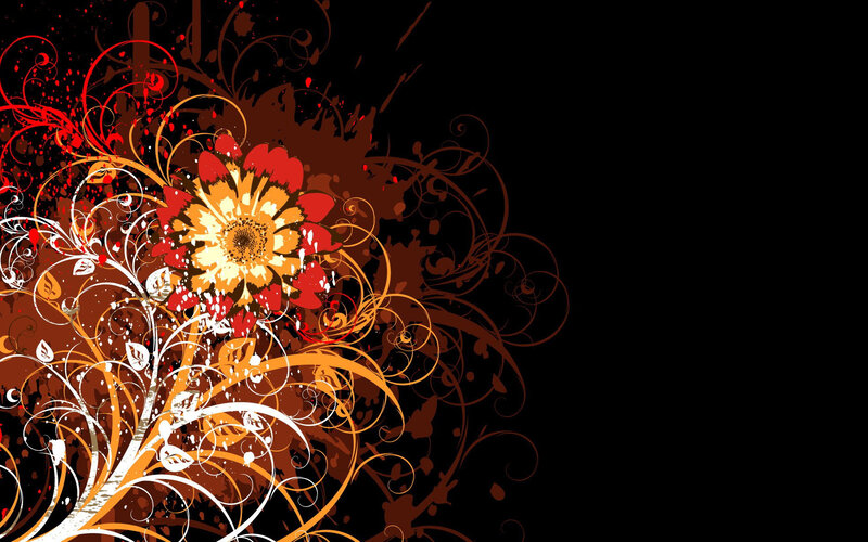 Floral Design with Splatters