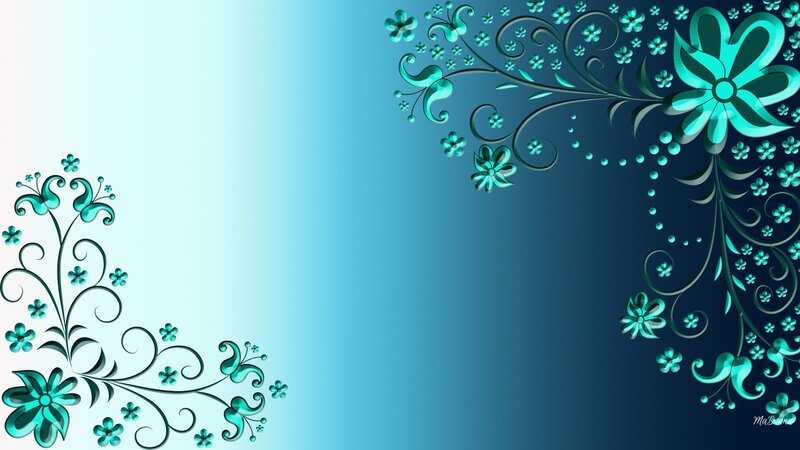 Floral Design with Swirls — Teal