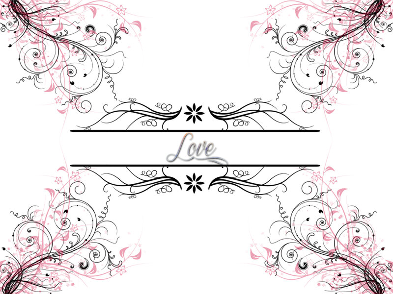 Floral Design with Text — Black, Elegant