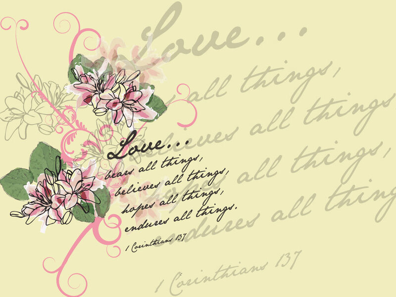 Floral Design with Text — Cream