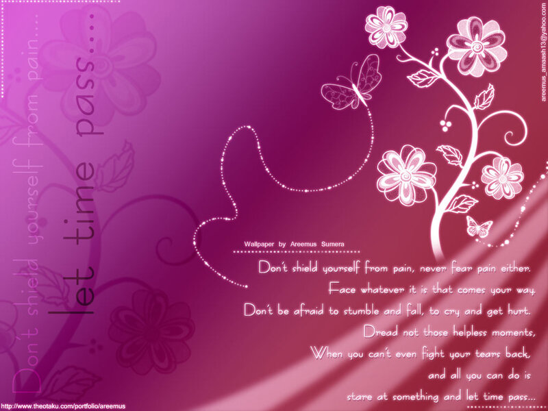 Floral Design with Text — Purple