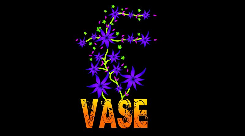 Floral Design with Text — Purple, Vibrant