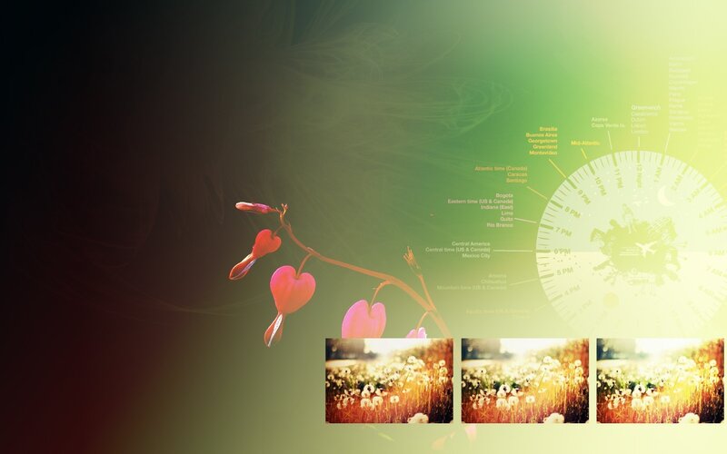 Floral design with time zone graphic