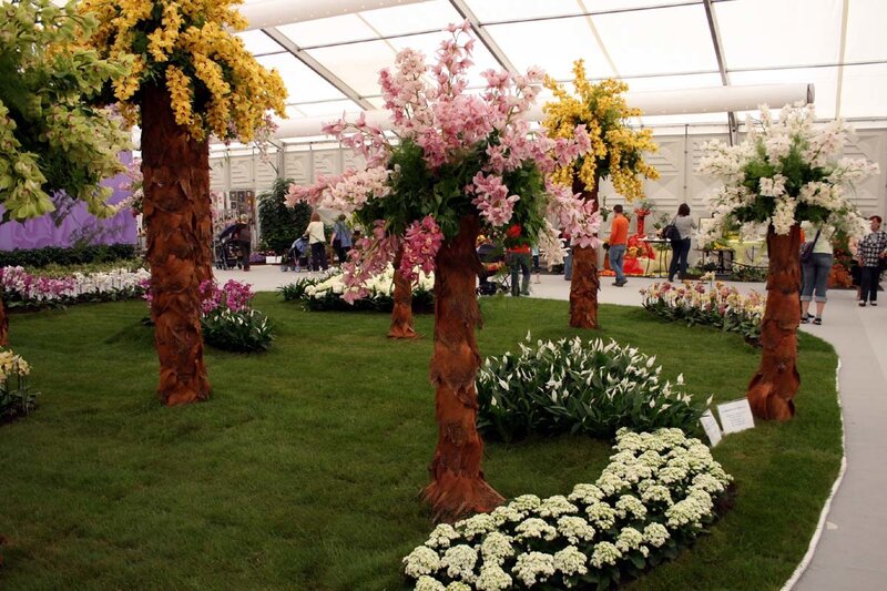 Floral display at a garden show