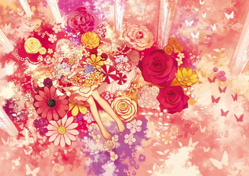 Floral dream with girl