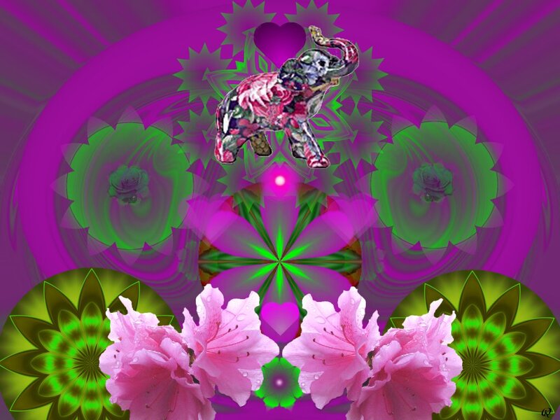 Floral Elephant Figurine