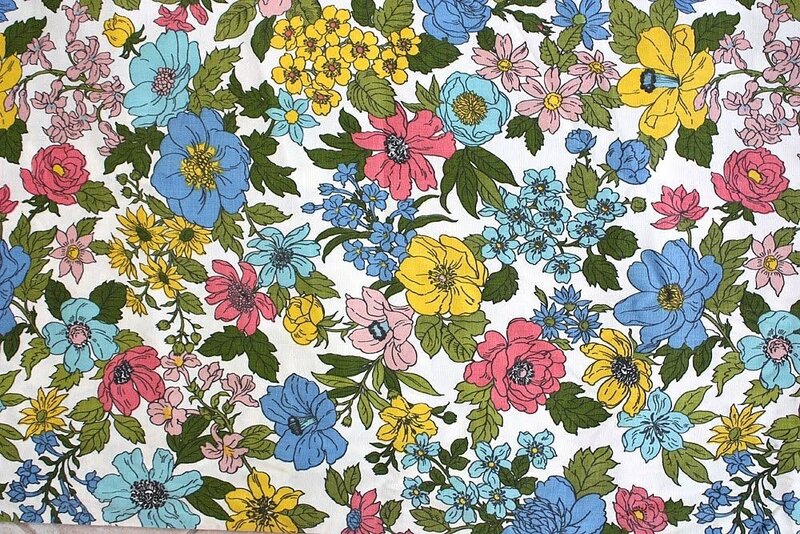 Floral Fabric Pattern — White