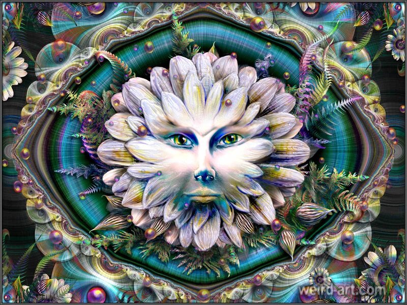 Floral face in fractal art