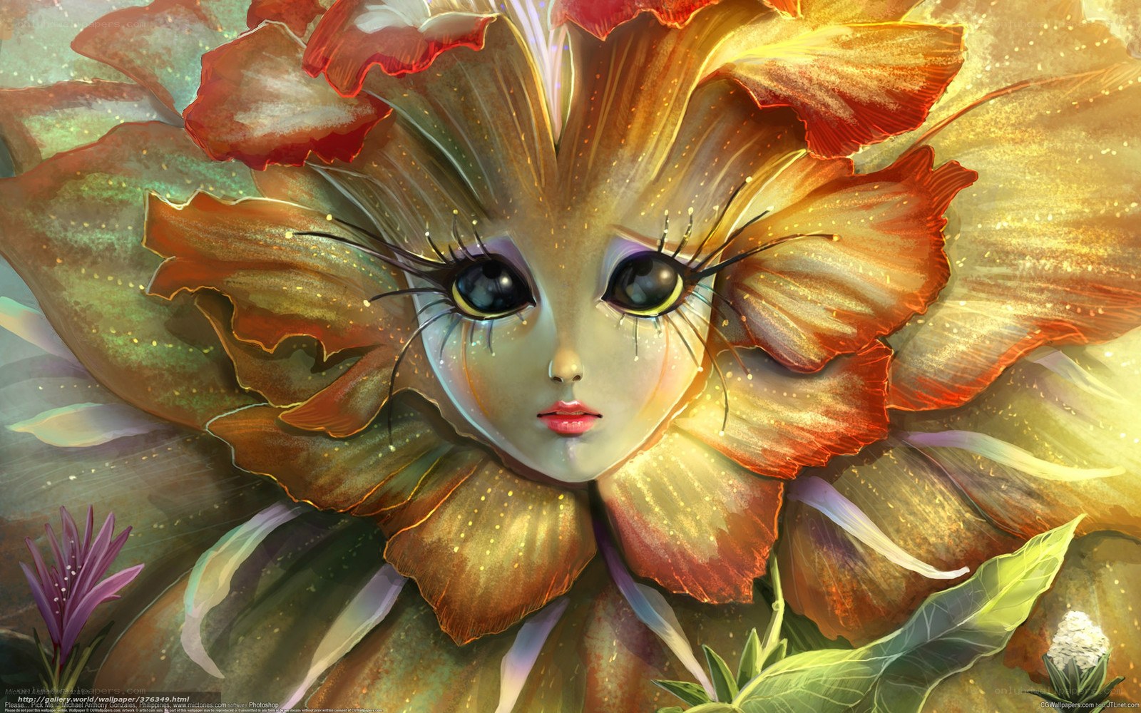 Floral fairy face art