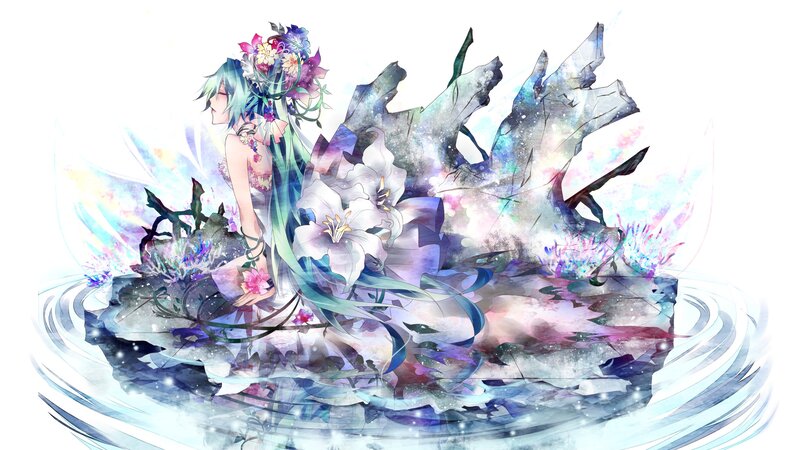 floral fairy on a crystal island