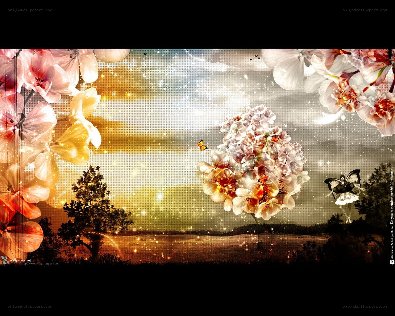 Floral fantasy landscape