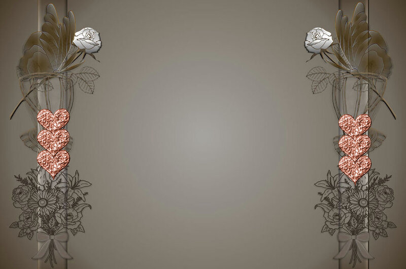 Floral Frame with Hearts