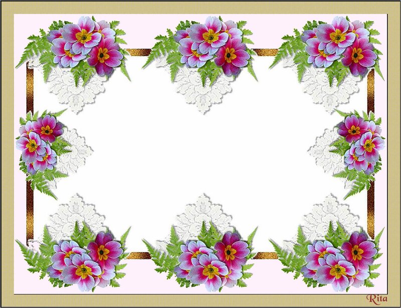 Floral Frame with Lace