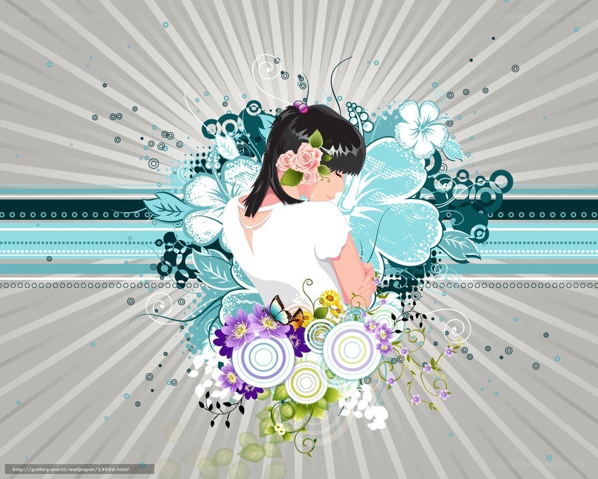 floral girl with butterfly wings