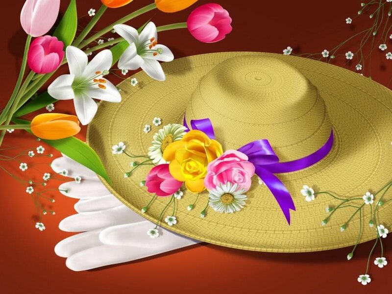 Floral hat with flowers