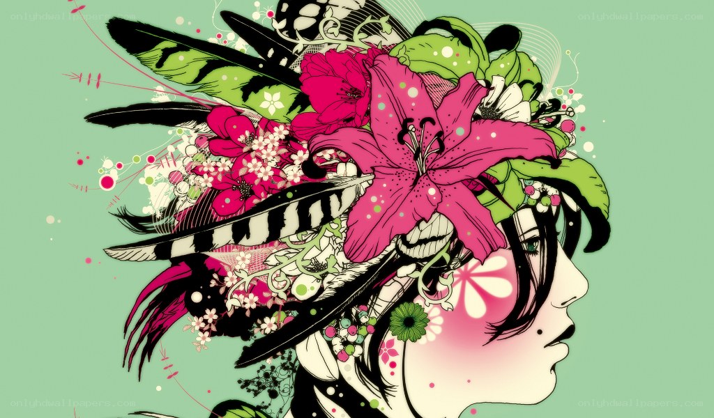 floral headpiece illustration