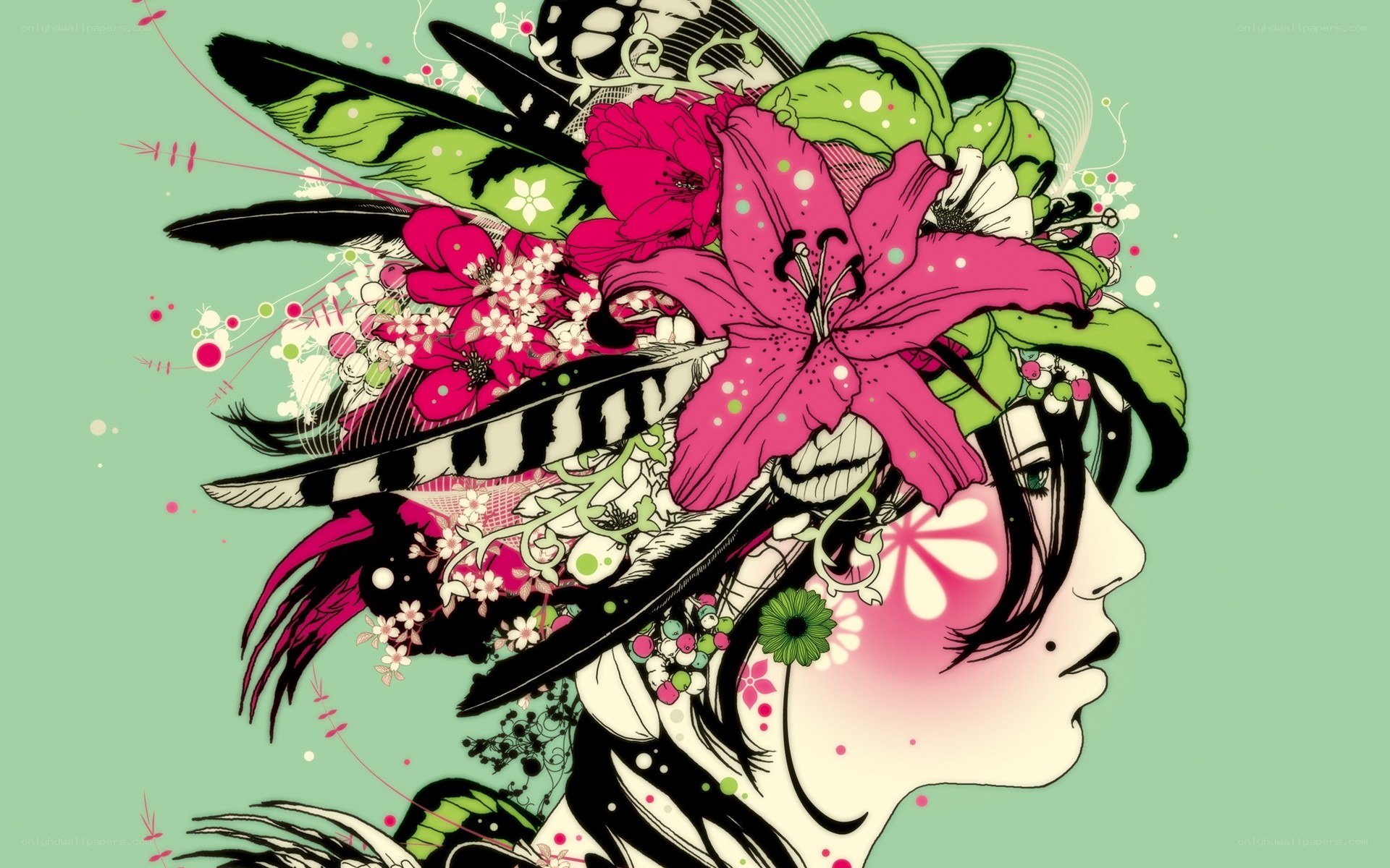 floral headpiece profile