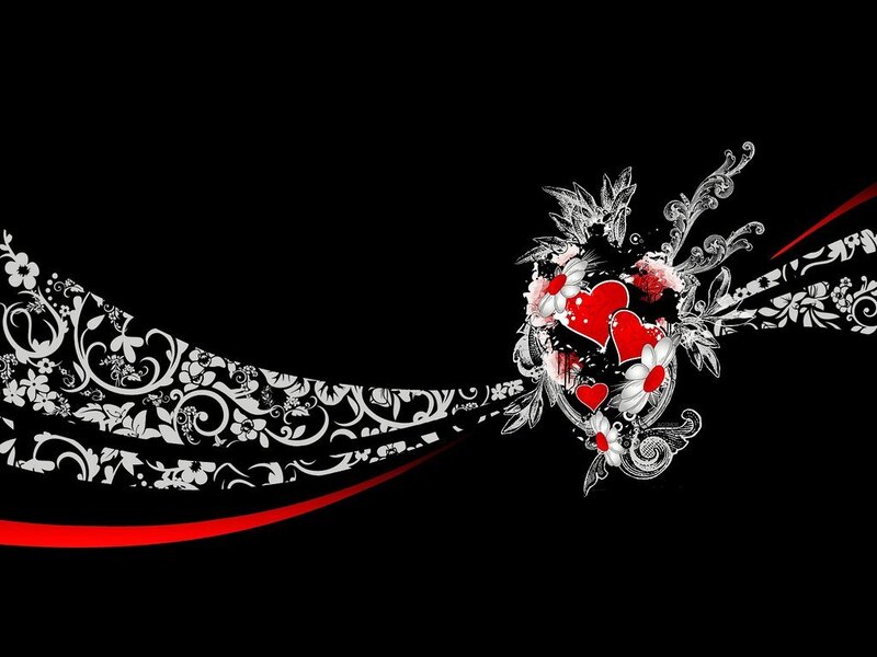 Floral Heart Design — Black