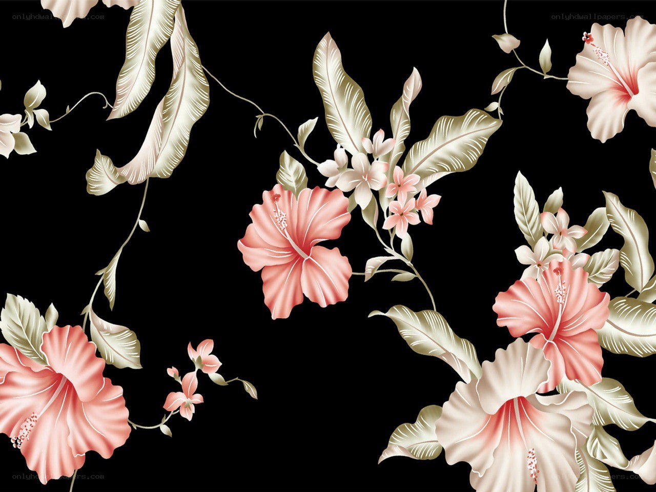 floral hibiscus pattern