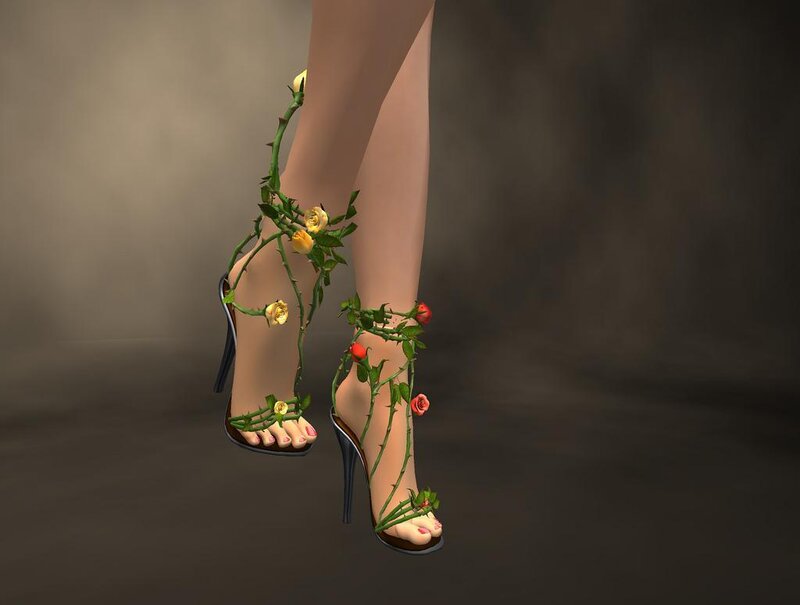 Floral high-heeled sandals