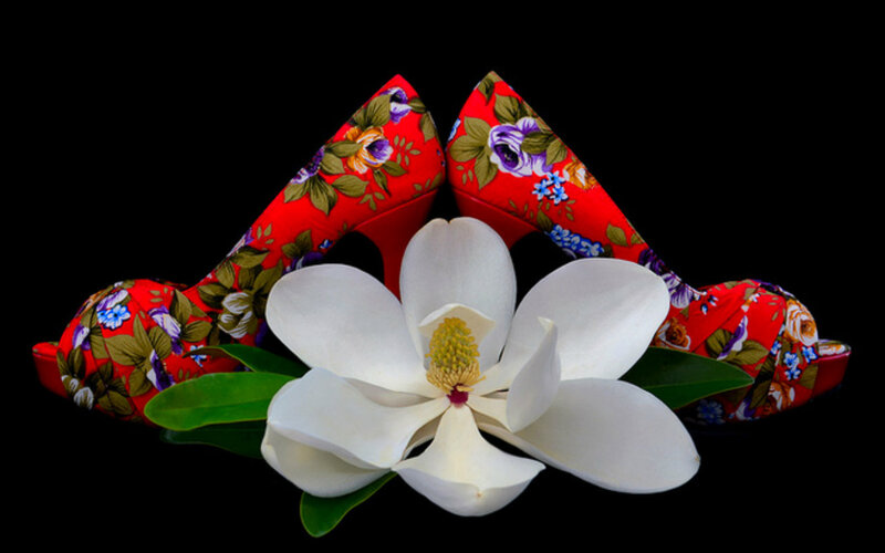 Floral High Heels with Magnolia