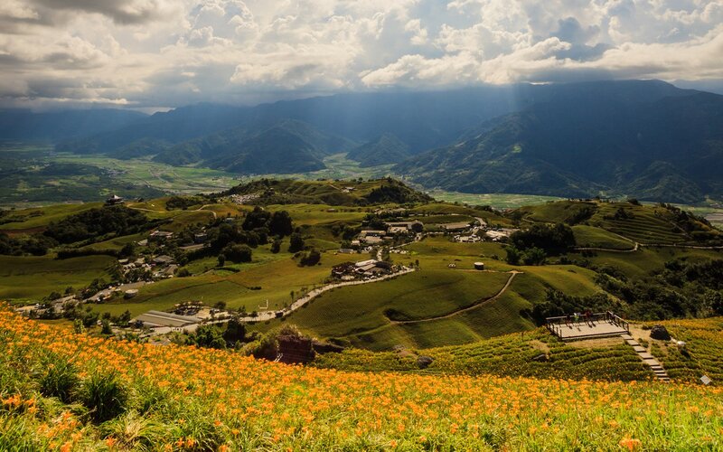 Floral hills and mountain views