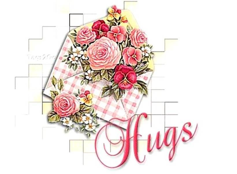 Floral hugs greeting