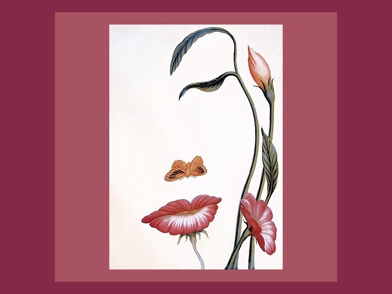 Floral illustration with butterfly