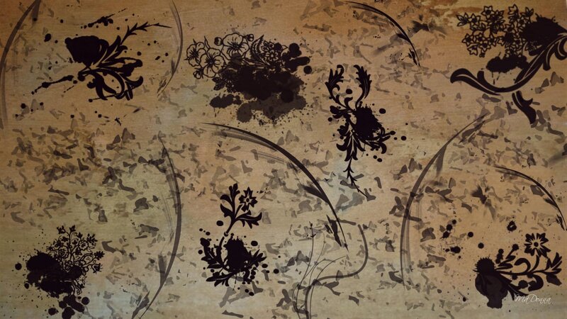 floral ink splatter pattern