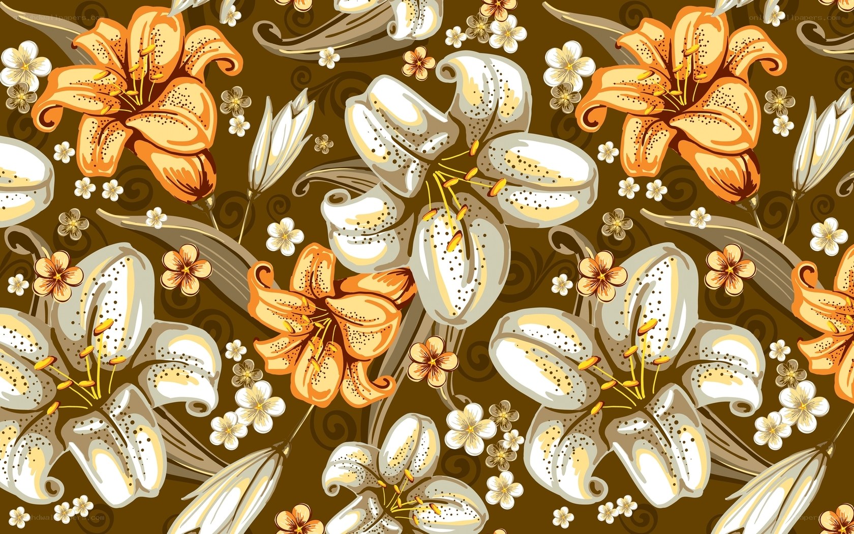 floral lily pattern design