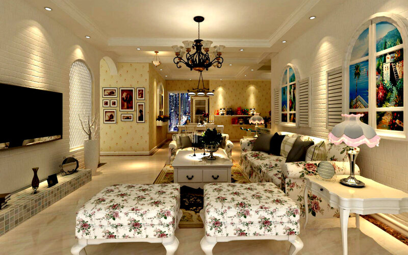 Floral Living Room Interior
