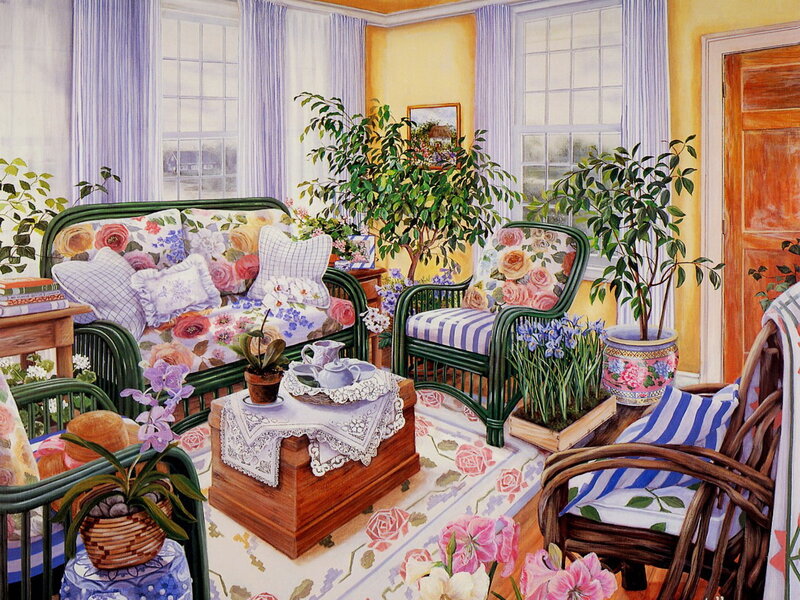 Floral Living Room