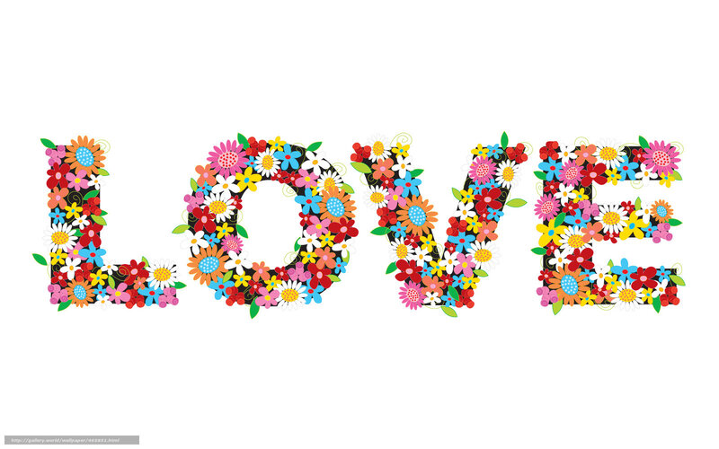Floral love word art