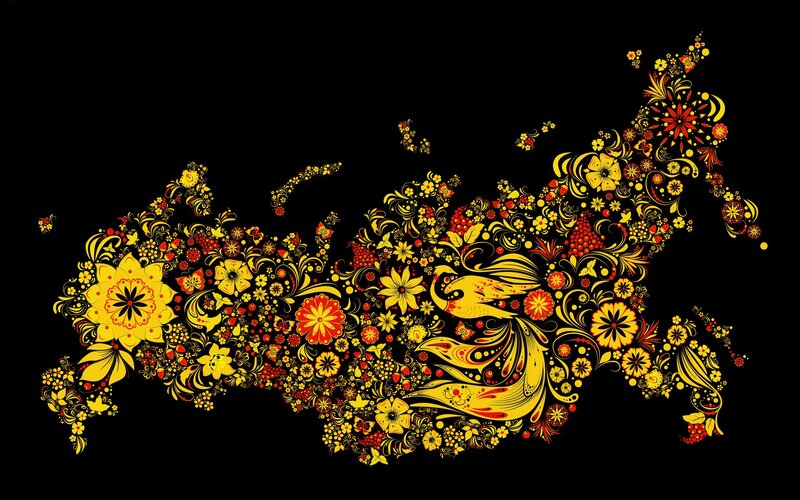 Floral map of Russia