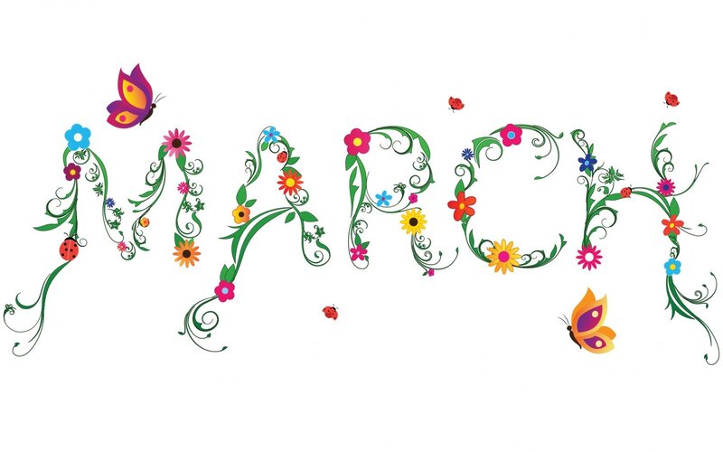 Floral March text design
