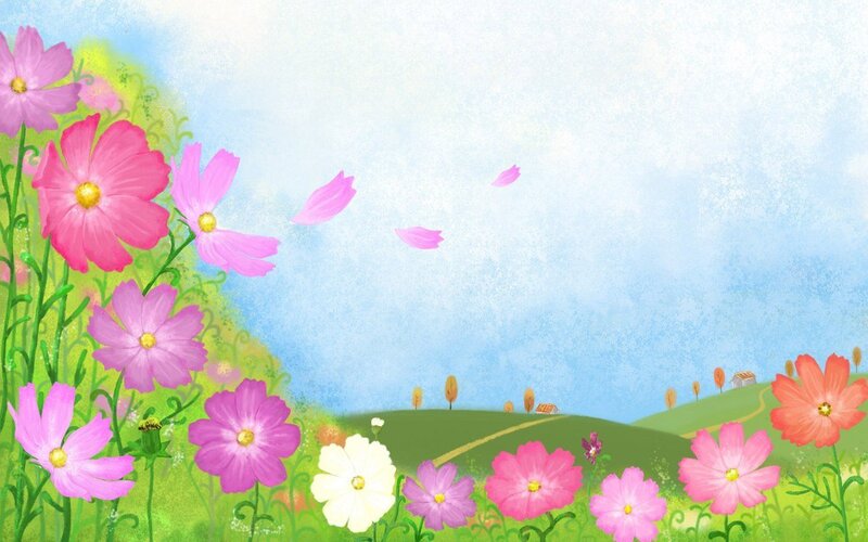 Floral meadow landscape