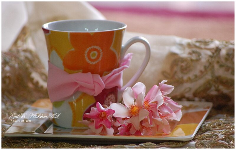 Floral Mug with Flowers — Orange