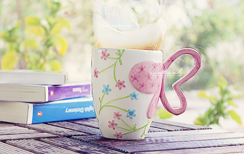 Floral Mug with Steam