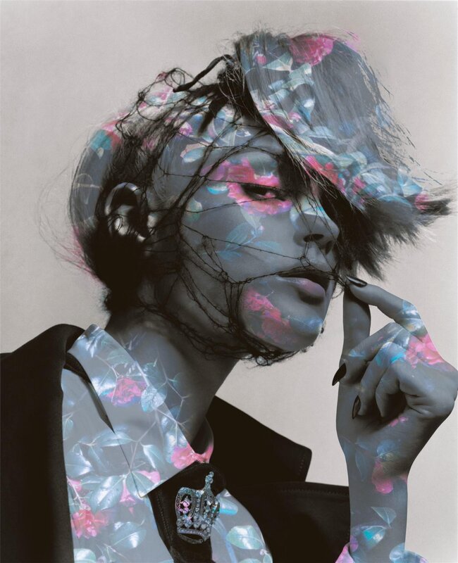 floral overlay portrait